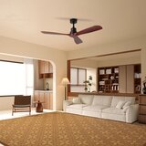  ZEVENTI - Plafonski ventilator LIONI sa Wi-Fi Tuya, crna/hrast + daljinski upravljač | Eponuda.com