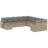  The Living Store Vrtna sedežna garnitura 11-delna z blazinami bež poli ratan - Vrtna Sedežna Garniture, (21447020) | Shoptok.si