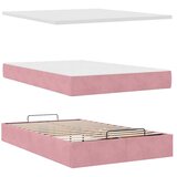  Otomanski krevet madracem i LED ružičasti 120x190 cm baršun | shoptok.hr