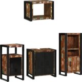vidaXL Set namještaja za kupaonicu 4 pcs Čvrsto reciklirano drvo | shoptok.hr