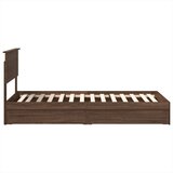  Krevet s od storage Smeđi hrast 100 x 200 cm Konstruirano drvo | shoptok.hr
