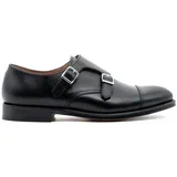 Mokasini DOUCALS DU1025ORV DOUBLE BUCKLE CAP TOE BLACK Črna