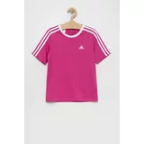 Adidas Dječja pamučna majica kratkih rukava G 3S BF boja: ružičasta
