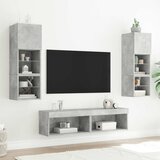  6-dijelni zidni TV elementi s LED svjetlima boja betona drveni | shoptok.hr