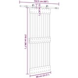 vidaXL Drsna vrata s kompletom vodil 80x210 cm trdna borovina | Shoptok.si