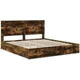 Krevet s od storage s uzglavljem Dimljeni hrast 180 x 200 cm | Eponuda.com