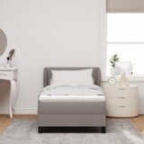 vidaXL Box spring postelja z vzmetnico taupe 90x200 cm tkanina | Shoptok.si