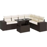 vidaXL 7-dijelni set vrtnih sofa od poliratana s jastucima smeđi | shoptok.hr