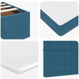vidaXL Otomanski posteljni okvir z vzmetnico moder 80x200 cm žamet | Shoptok.si