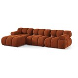 Micadoni Baršunasti kutna garnitura boja terakote (s lijevim kutom/s ležaljkom) Bellis – | shoptok.hr