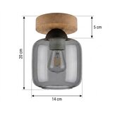 Brilagi LED stropno svetlo R GLASS 1xE27/60W/230V prečnik 14 cm hrast/dimno siva | Eponuda.com