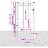  Ogradna vrata HORST 100 x 150 cm Metal Crna Može se zaključati | shoptok.hr