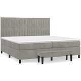  Krevet s oprugama i madracem svjetlosivi 200x200 cm baršunasti | shoptok.hr