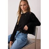 TRENDYOLMILLA ženski duks Twoaw26Kz00124, crna-crna | Eponuda.com