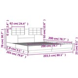  Okvir kreveta s uzglavljem bijeli 200x200 cm konstruirano drvo | shoptok.hr