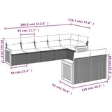vidaXL 8-dijelni set vrtnih sofa od poliratana s jastucima crni | shoptok.hr