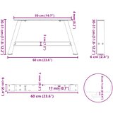  Noge za klub stolić A-oblika 2 kom 60 x (30-31) cm čelik | shoptok.hr