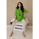 Kesi Oversized blouse with pendant light green color