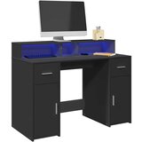 vidaXL Radni stol s LED svjetlima crni 120x55x91 cm konstruirano drvo | shoptok.hr