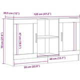  Komoda boja hrasta artisan 120x30 5x70 cm od konstruiranog drva | shoptok.hr