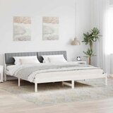  Okvir kreveta s uzglavljem Bijela i svijetlosiva 150 x 200 cm Cijene