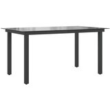  Vrtni stol crni 150 x 90 x 74 cm aluminijum i staklo | shoptok.hr