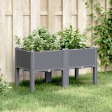 vidaXL Cvetlično korito z nogami sivo 80x40x42 cm PP Cene