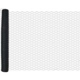 vidaXL Hexagonalna Ograda Siva 1x100 m Čelik, Ograda Stupovi s Podstavama 13 kom Ø32mm 110cm Pocinčani Čelik | shoptok.hr