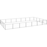 vidaXL Pasji boks srebrn 28 m² jeklo Cene