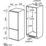 EXQUISIT Izjemni vgradni kombinirani hladilnik EKGC225-40-E-080E, 144,5 cm, kljucavnica vrata. | Shoptok.si