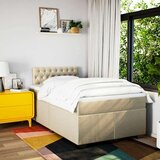  Krevet s oprugama i madracem krem 120 x 200 cm od tkanine | shoptok.hr