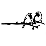 WALLXPERT decorative object figura bird on the branch 06 black | ePonuda.com