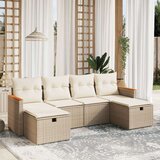  6-dijelni set vrtnih sofa s jastucima bež od poliratana | shoptok.hr