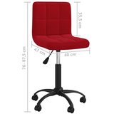  Okretna uredska stolica crvena boja vina baršunasta | shoptok.hr