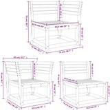  5-dijelni set vrtnih sofa bijeli od masivne borovine | shoptok.hr