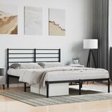 Metalni okvir za krevet s uzglavljem crni 140x190 cm | shoptok.hr