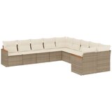  The Living Store Vrtna sedežna garnitura 10-delna z blazinami bež poli ratan - Vrtna Sedežna Garniture, (21453226) | Shoptok.si