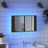 LED kupaonski ormarić s ogledalom boja hrasta 80x12x45 akrilni | shoptok.hr