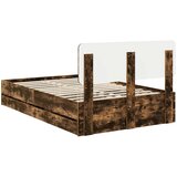  Krevetna konstrukcija s ladicama Dimljeni Hrast 120 x 200 cm | shoptok.hr