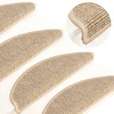  Prostirke za stepenice 15 kom 56x17x3 cm svijetlo bež poluokrugle | shoptok.hr