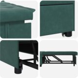 vidaXL kauč na razvlačenje 3-u-1 tamnozelena baršun | shoptok.hr