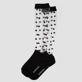 Dokolenke Calcetines Mujer Modèle Heart Mesh Sock Črna