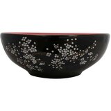 Nadgradni Nadpultni umivalnik črn in rdeč okrogel Φ41x14 cm keramika | Shoptok.si