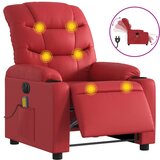 vidaXL Električni masažni naslanjač rdeče umetno usnje, (20922397) | Shoptok.si