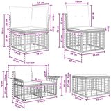  Set vanjskih sofa s jastukom 6 pcs Crna i tamno siva Poliester | shoptok.hr