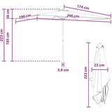  Vrtni suncobran 200 x 300 cm Poliester Pravokutni Krem | shoptok.hr