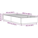  Otoman krevet Bijeli 100 x 200 cm Masivna borovina | shoptok.hr