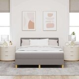  LED Box Spring Krevet Sivo-smeđa 160 x 200 cm tkanina | shoptok.hr