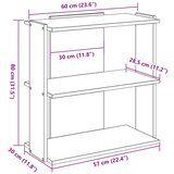  Regal za knjige s 3 razine siva boja hrasta 60x30x80 cm drveni | shoptok.hr