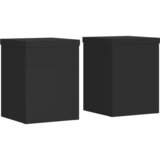 Furnova Stojalo za rastline 2 kosa črno 15x15x20 cm inženirski les, (21920694) | Shoptok.si